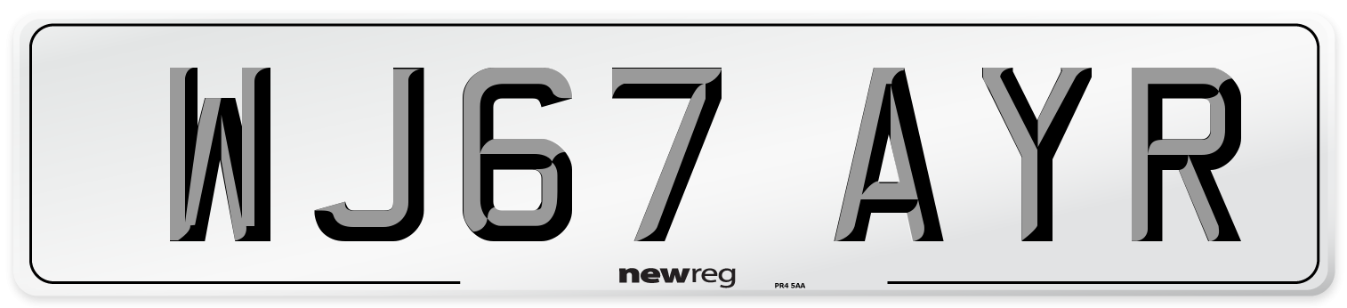 WJ67 AYR Number Plate from New Reg